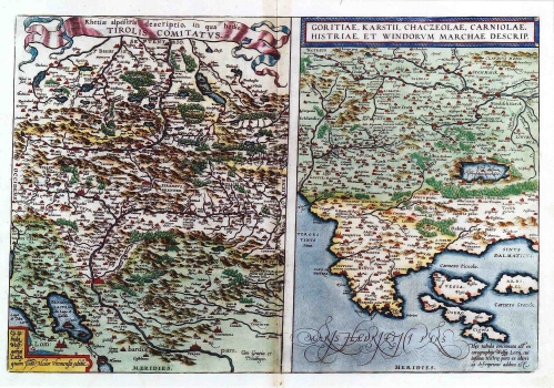 ORTELIUS, ABRAHAM: KARTE VON TIROL, KARTE VON KRAIN, KRAS UND GÖRZ